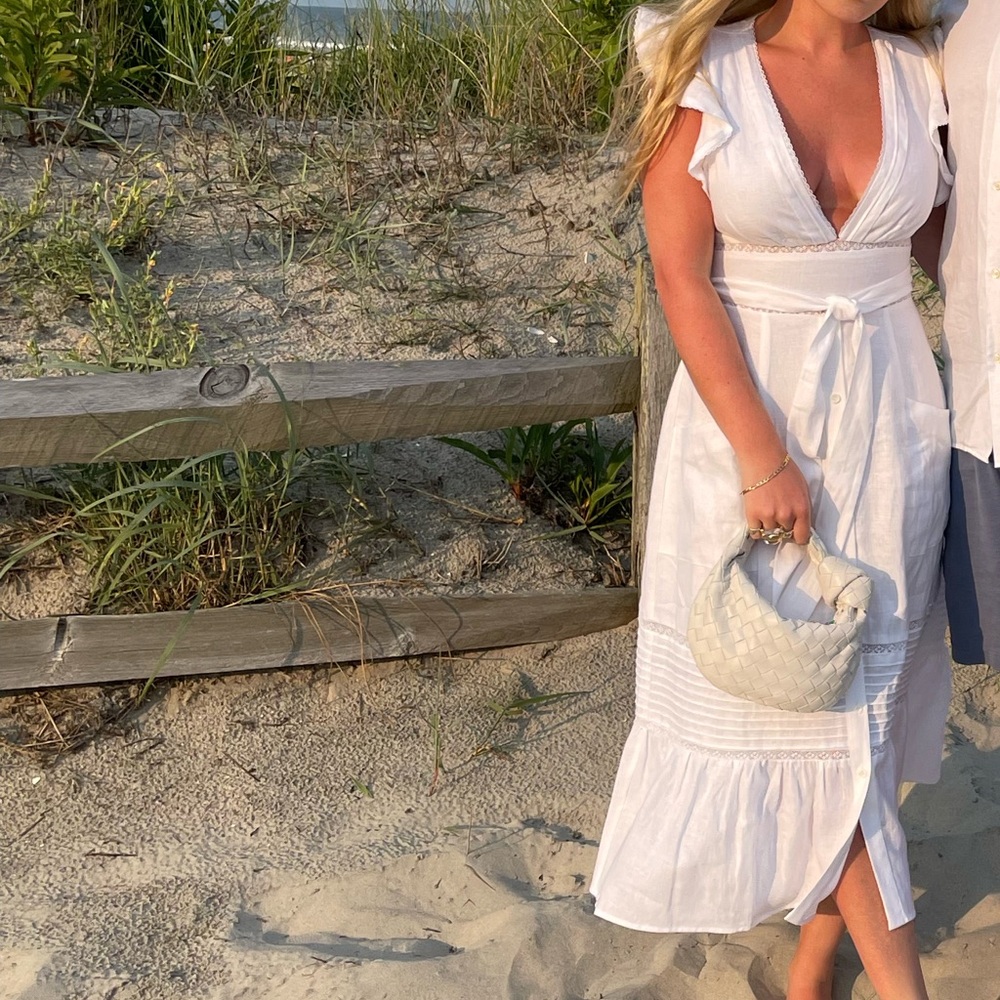 Reformation Lilli Linen Dress in White